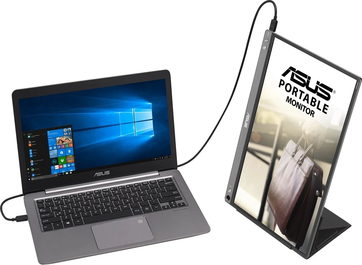 Monitor Portativ ASUS ZenScreen MB16ACE, 15.6", Full HD, LED, Gri