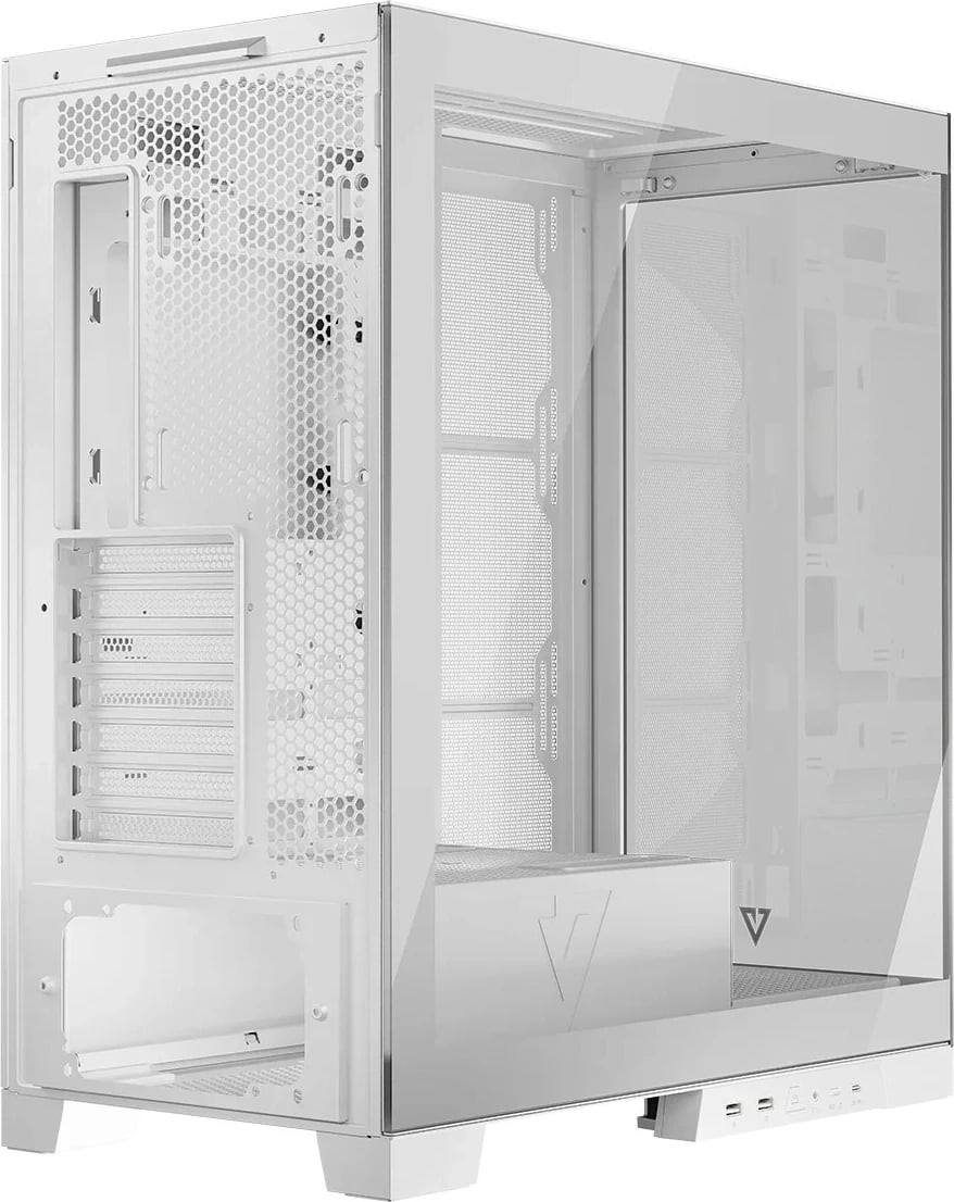 Kasë MODECOM Volcano Space MIDI, ATX, ITX, Micro ATX, ARGB, xham i temperuar, e bardhë