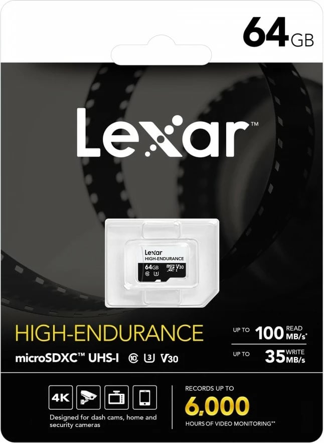 Kartelë memorie microSD Lexar High Endurance 64GB, SDXC, UHS-I, V30