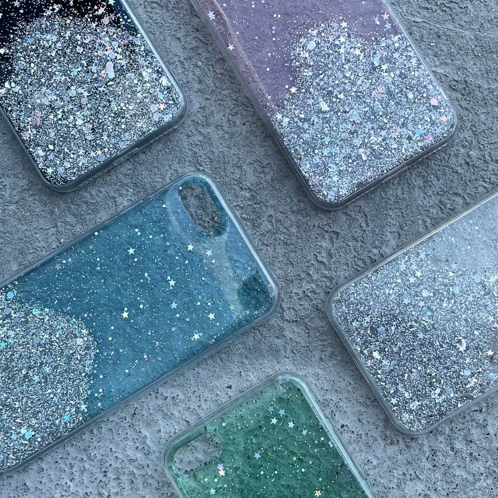 Mbështjellës Wozinsky Star Glitter Shining për Samsung Galaxy A42 5G, Transparent, Silver