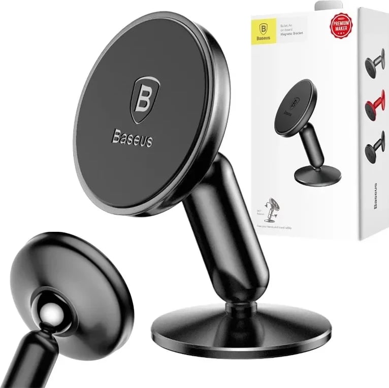 Mbajtës magnetik për telefon Baseus Bullet, SUYZD-01, i zi