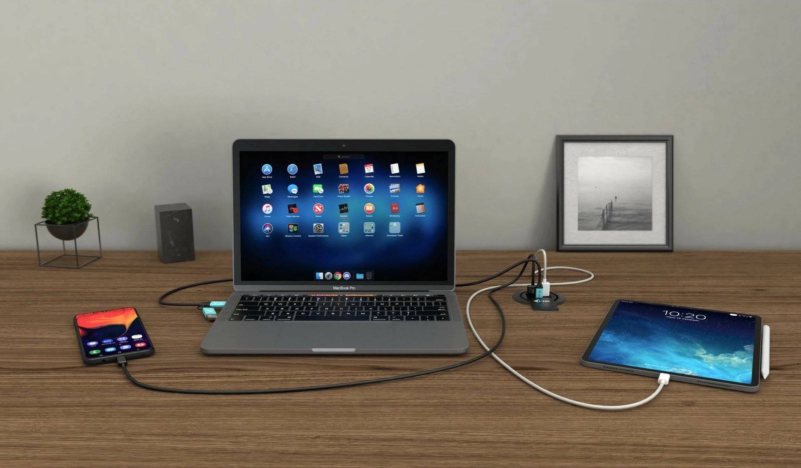 Karikues tavoline i-tec, 96W, 3x USB-A QC3.0, 1x USB-C PD3.0, i zi