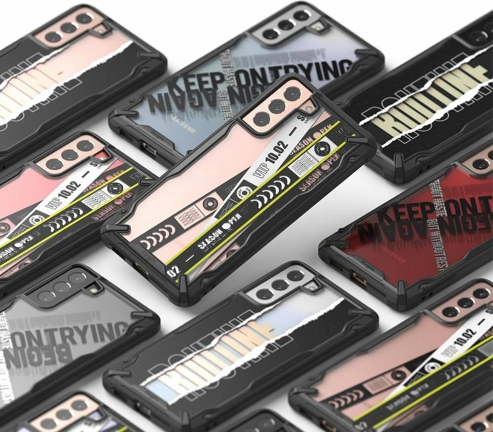 Mbështjellës Ringke Fusion X Design për Samsung Galaxy S21+ 5G, PC+TPU, i zi