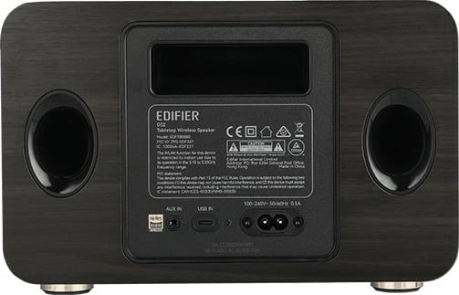 Sistem zëri portabël Edifier D32, 2.1 kanale, Bluetooth 5.3, 60W, Wi-Fi, druri/zezë