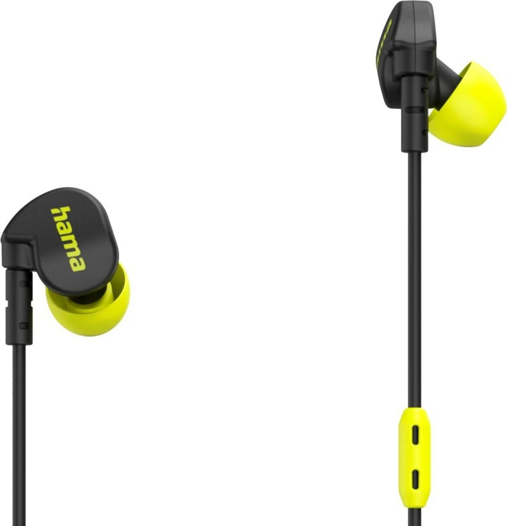 Kufje wireless Hama Freedom Athletics II me mikrofon, Bluetooth 5.3, të zeza/verdha