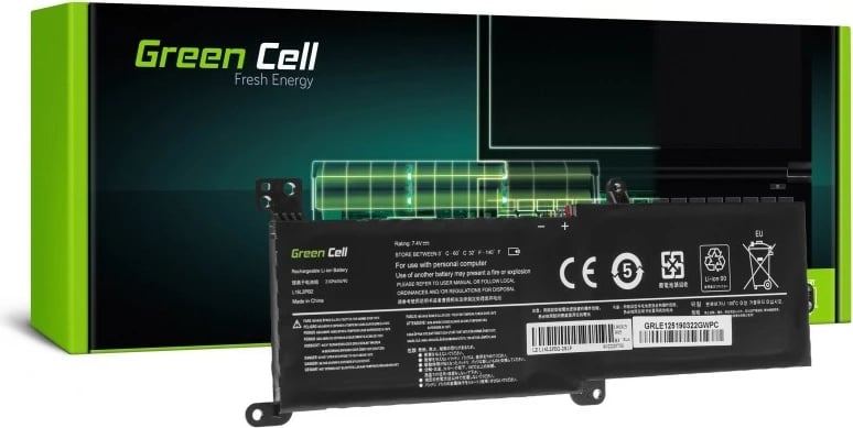 Bateri për laptop Green Cell LE125, 3500mAh, 7.4V, për Lenovo IdeaPad, e zezë