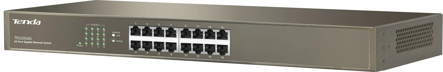 Switch Tenda TEG1016G, 16 porta, Gigabit Ethernet, 1U, Blu