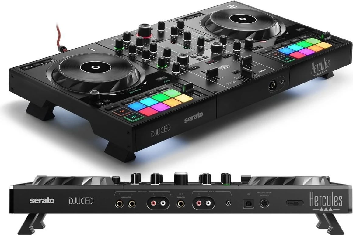Kontroller DJ Hercules Inpulse 500, USB, 2 dalje për kufje, 1 hyrje mikrofon, i zi