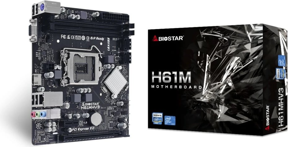 Pllakë amë Biostar H61MHV3, Intel, LGA 1155, DDR3, micro ATX