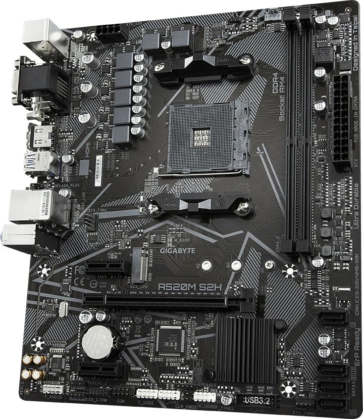 Pllakë amë Gigabyte A520M S2H, Socket AM4, DDR4, PCIe 3.0, HDMI