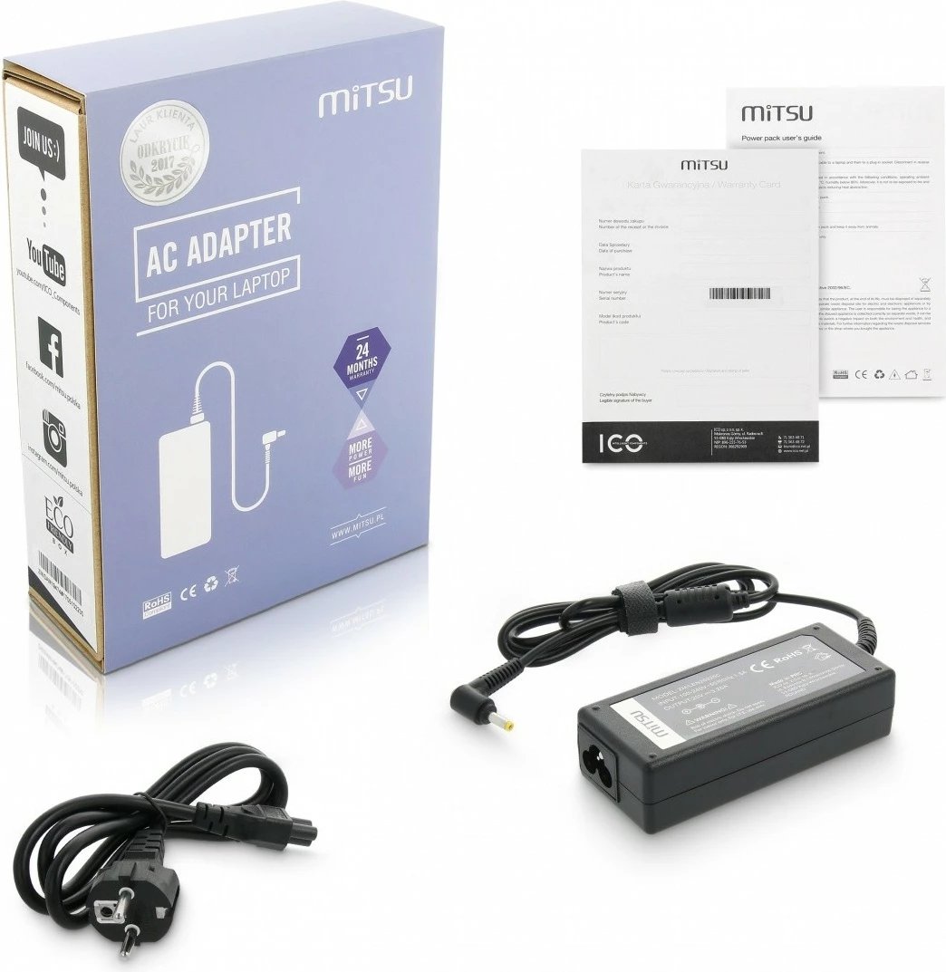 Kasë rryme Mitsu ZM/LEN20325C për Lenovo, 65W, 20V 3.25A, e zezë