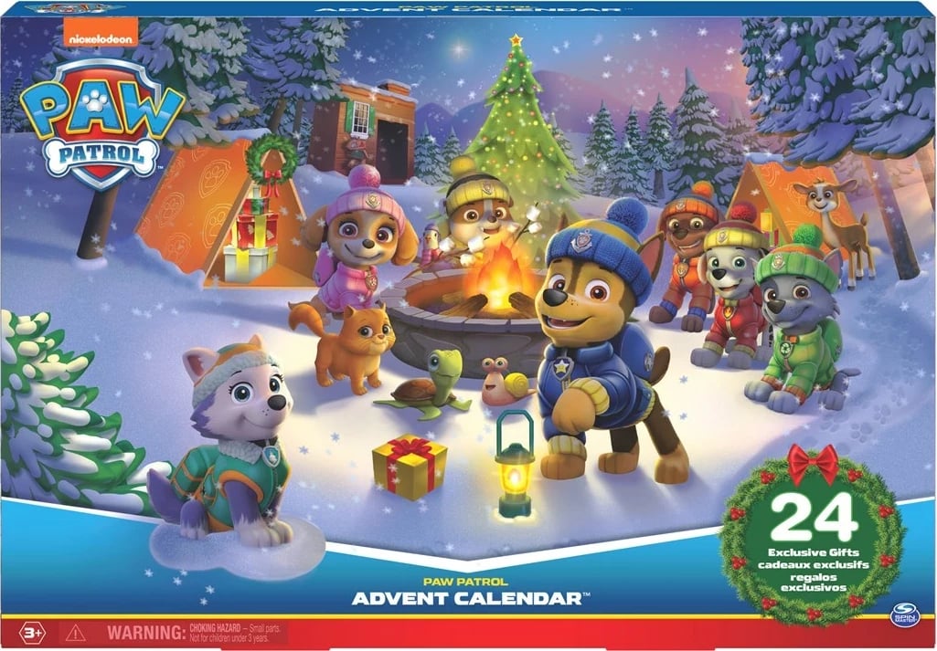 Kalendar adventi PAW Patrol 2023, SPIN MASTER, 24 lodra surprizë, shumëngjyrësh