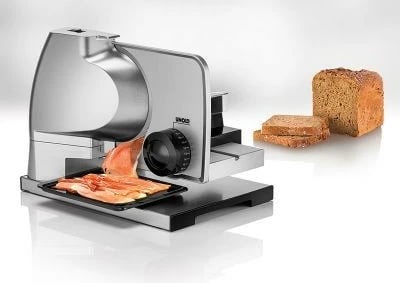 Makineri prerëse ushqimi UNOLD 78826, teh çeliku 17cm, 100W, zi/argjendtë