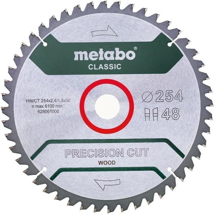 Disk sharrë Metabo Classic 628061000, 25.4 cm, për dru