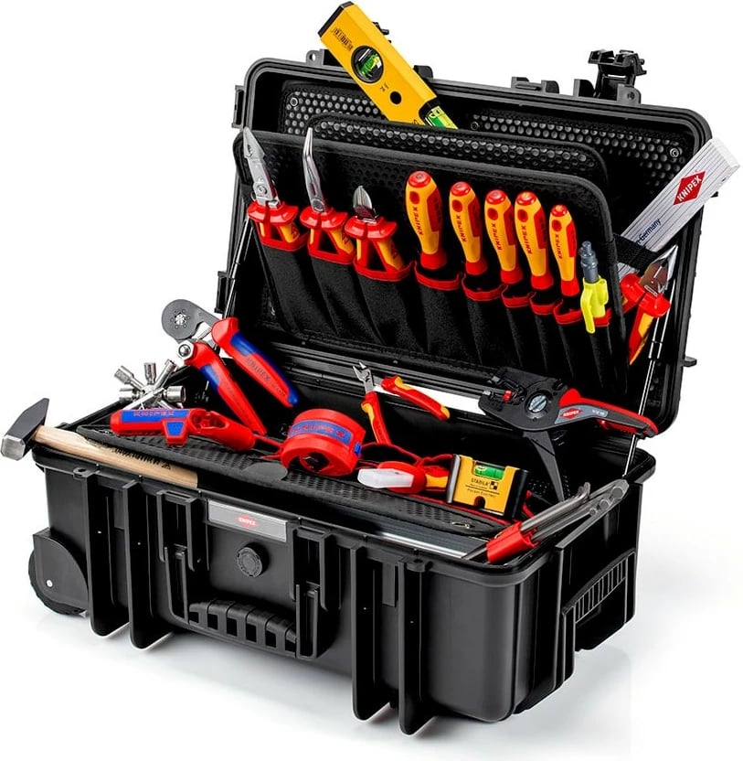 Kasë veglash Knipex Robust26 Move Elektro, e zezë, me vegla elektrike