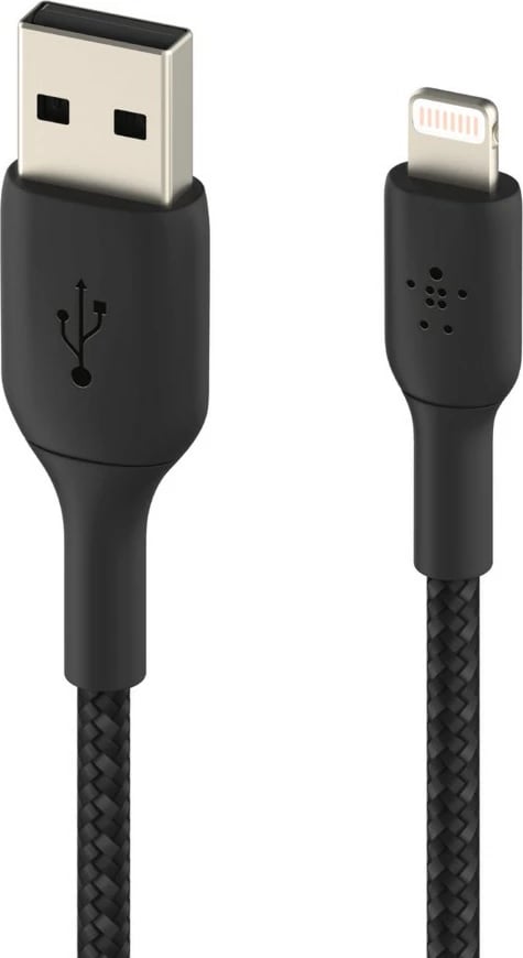 Kabllo Belkin CAA002BT2MBK, 2 m, Lightning, USB A, e zezë