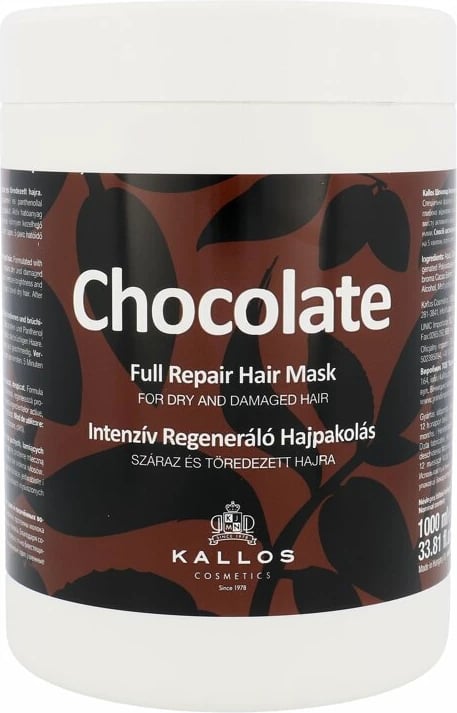 Maskë për flokë Kallos Cosmetics Chocolate për femra, 1000ml
