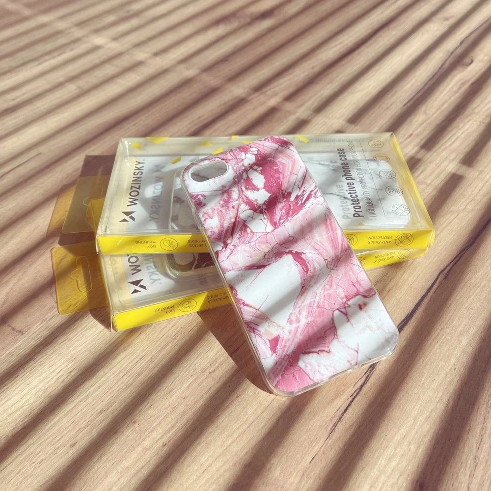 Mbështjellës Wozinsky Marble për Xiaomi Redmi Note 10 Pro, TPU, Bardhë