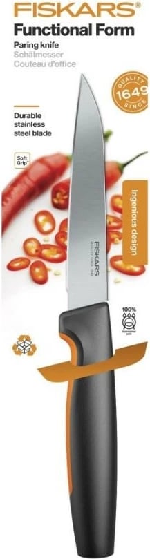 Thikë qëruese Fiskars Functional Form 1057542, 11 cm, e zezë/portokalli
