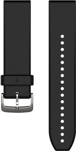 Rrip silikon për smartwatch Garmin QuickFit 22mm, zi/argjend