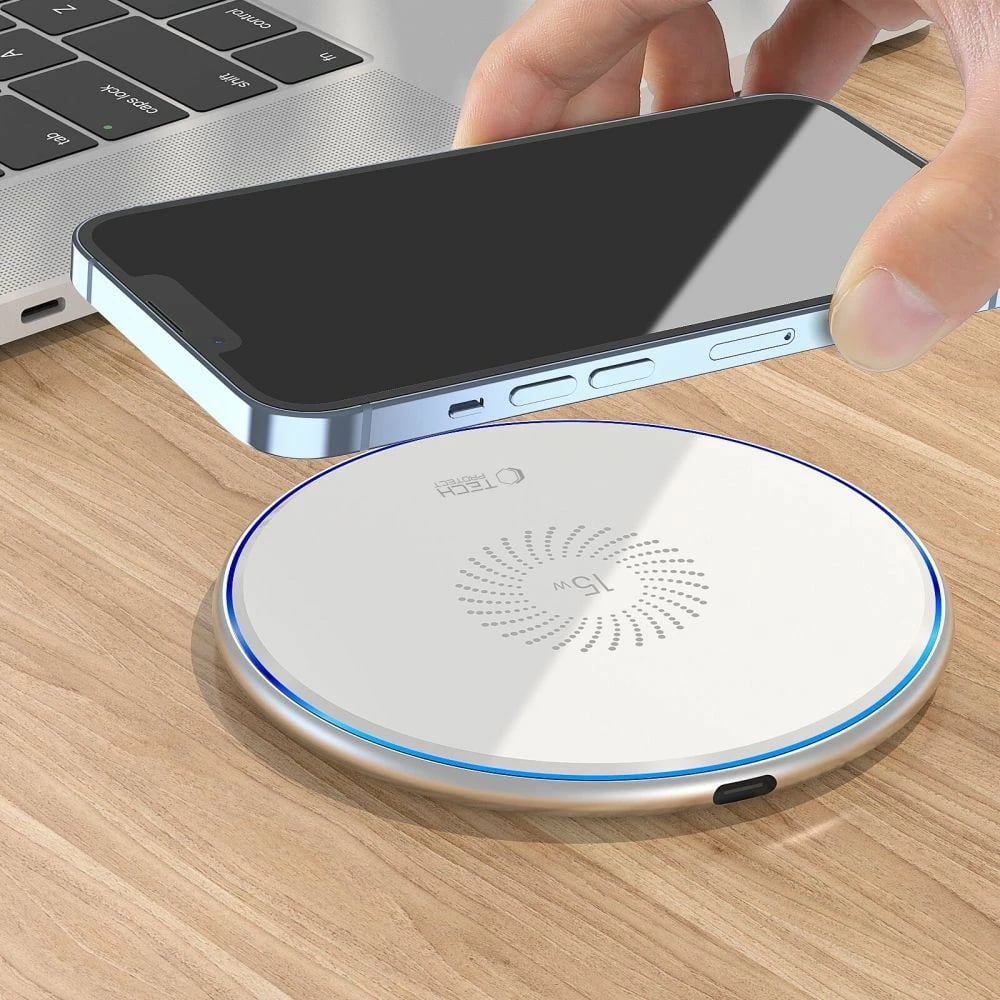Karikues wireless Tech-Protect QI15W-C1, 15W, i bardhë
