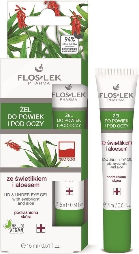 Xhel për sy dhe nën sy Floslek me hithër dhe aloe për femra, 15ml