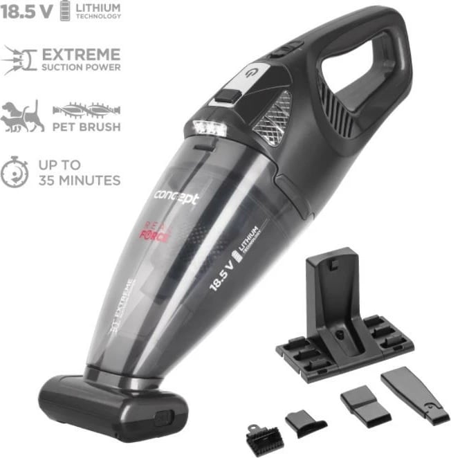 Fshesë dore Concept VP4380, pa kabllo, 0.45L, 18.5V, e zezë, me aksesorë