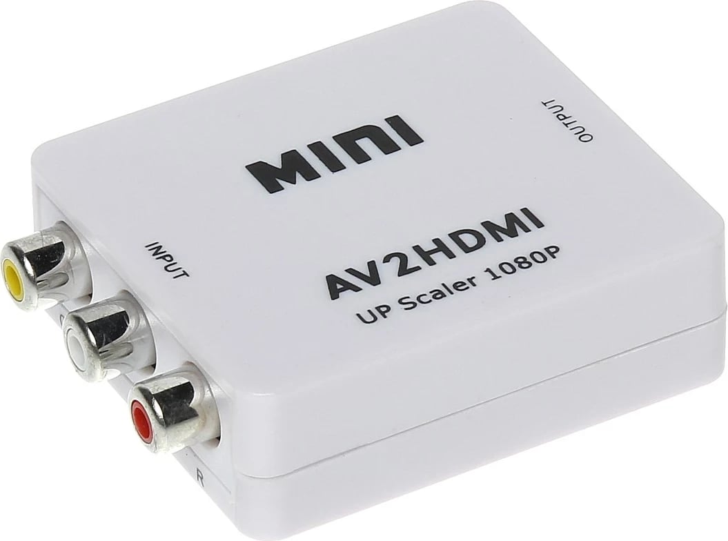Konvertues AV në HDMI MINI, AV2HDMI, 1080P, i bardhë