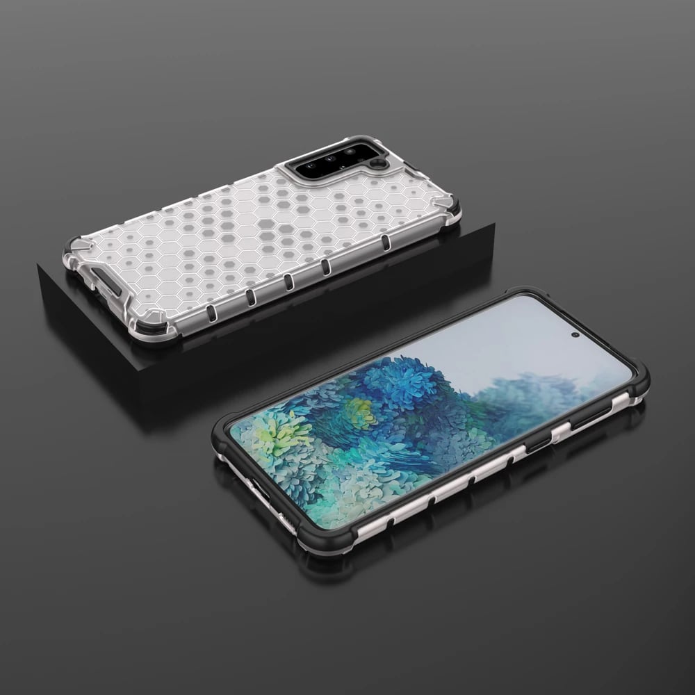 Mbështjellës Hurtel për Samsung Galaxy S22+, honeycomb, transparent