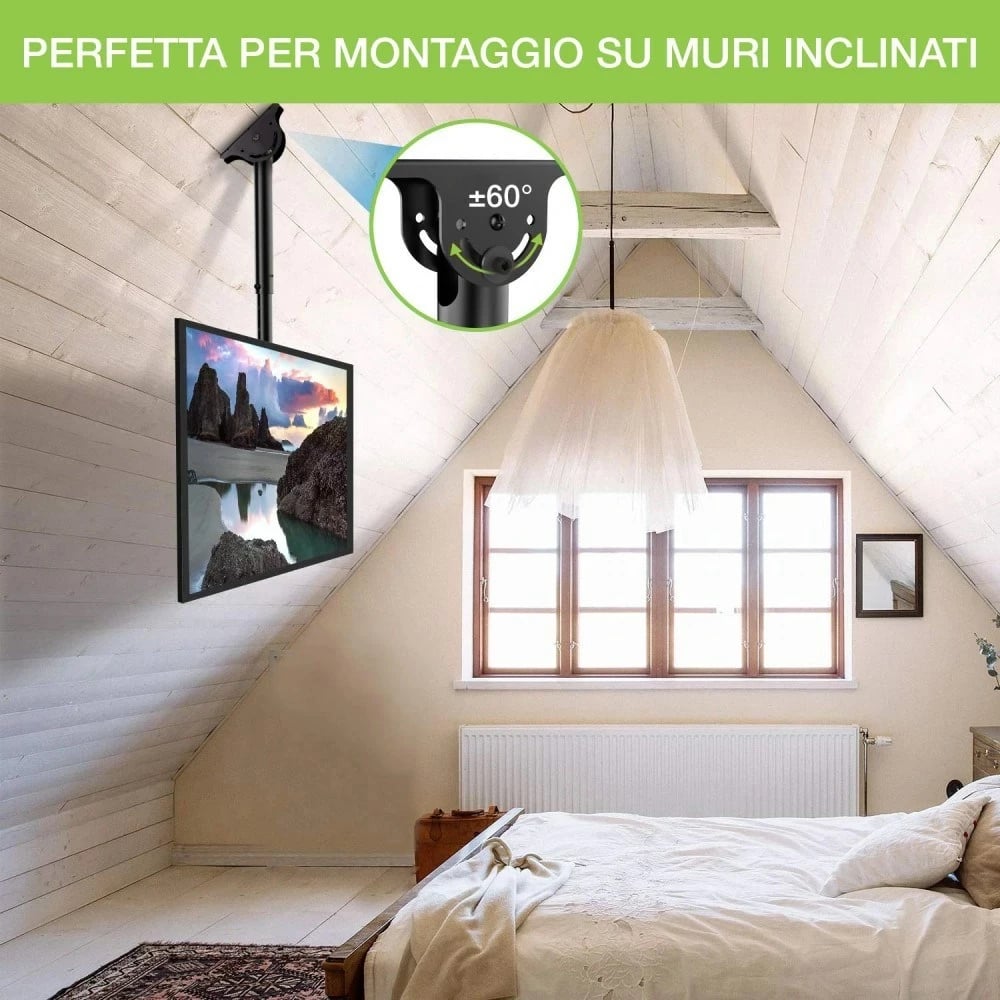 Mbajtëse tavani teleskopike për TV/monitor TECHly ICA-CPLB 922L, 23-42", e zezë