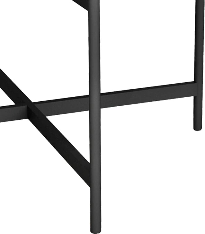 Tavolinë kafeje Aisle, mermer i zi melaminë-metal i zi, D80x45cm