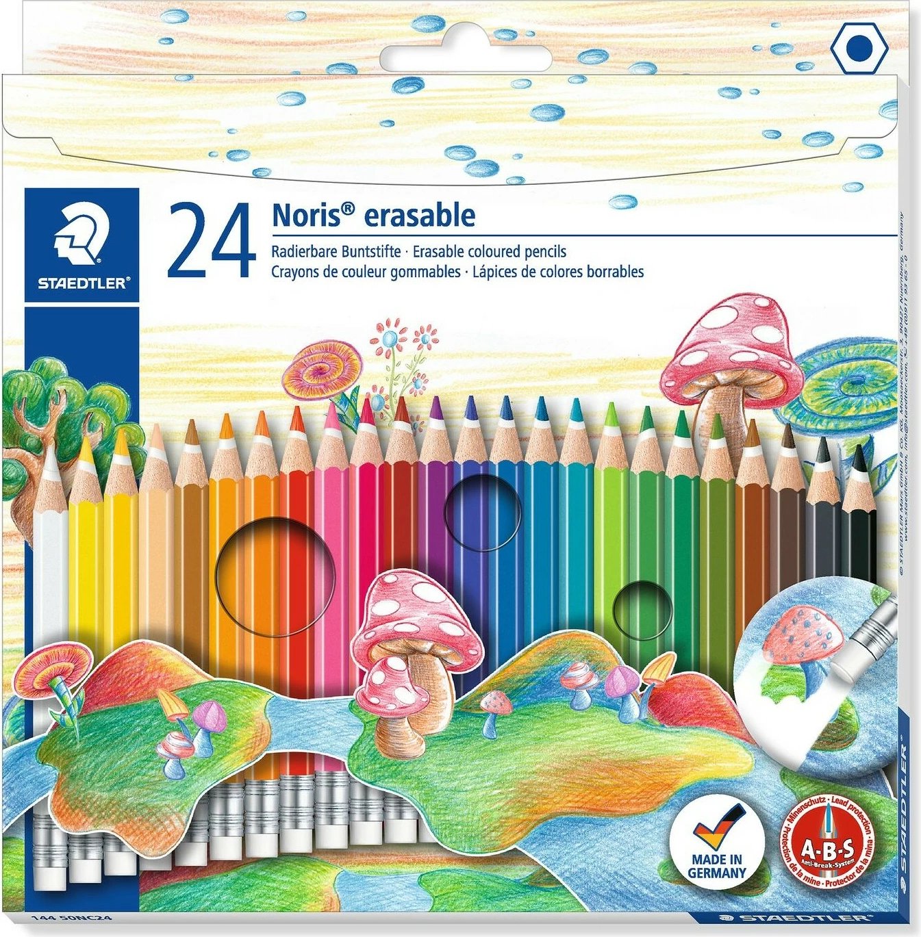 Set lapsa ngjyrues STAEDTLER Noris erasable 24 copë, multikolor