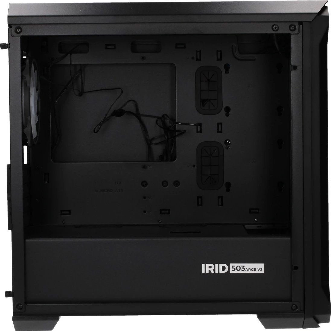 Kasë Genesis Irid 503 V2 Micro Tower me ARGB, USB 3.0, e zezë