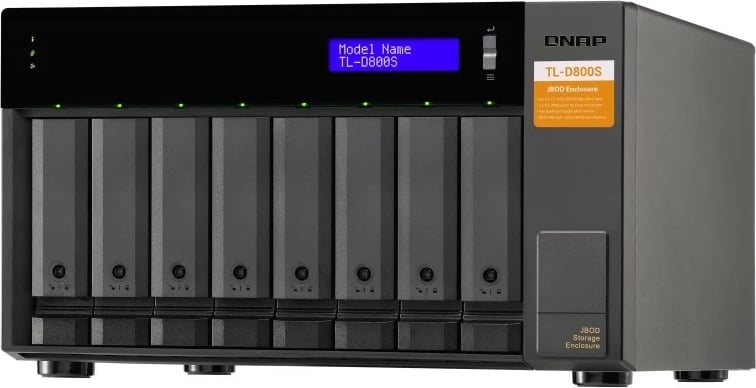 Kasë eksternale QNAP TL-D800S, 8 vende, SATA, e zezë/gri