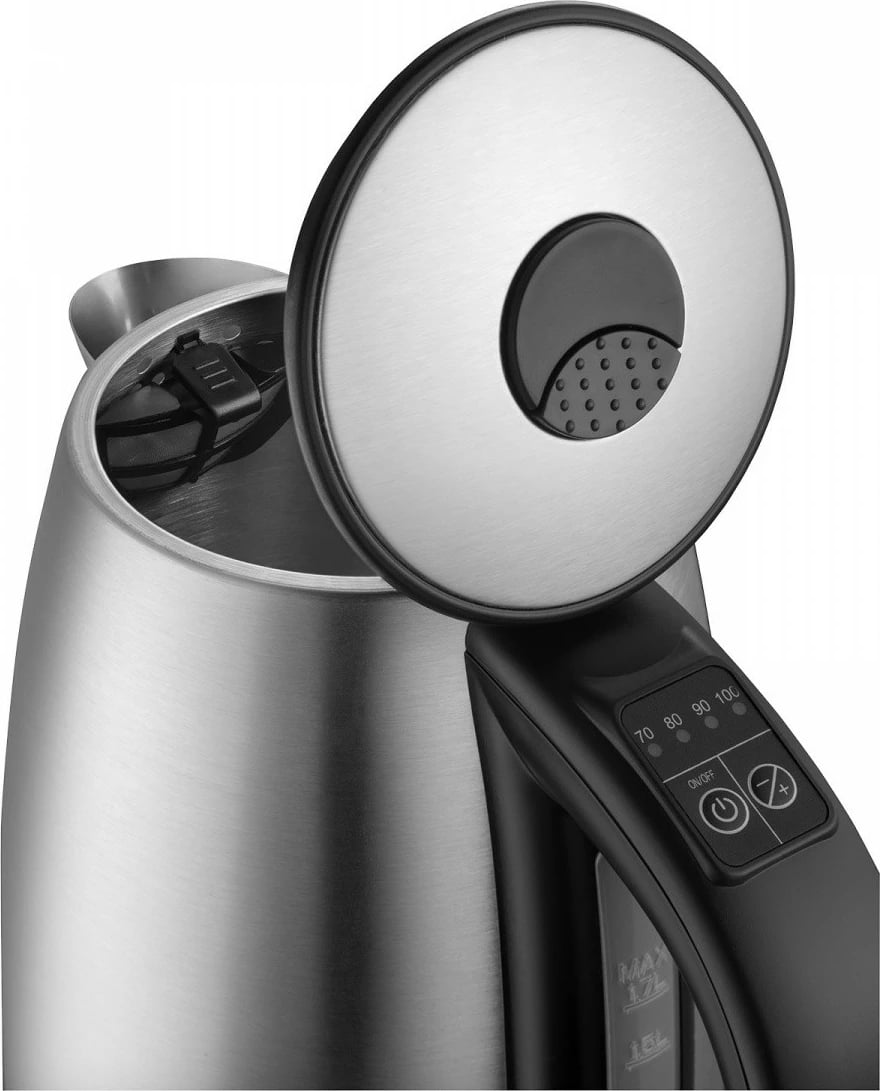 Ibrik elektrik Concept RK3350 me kontroll temperature, 1.7L, argjend