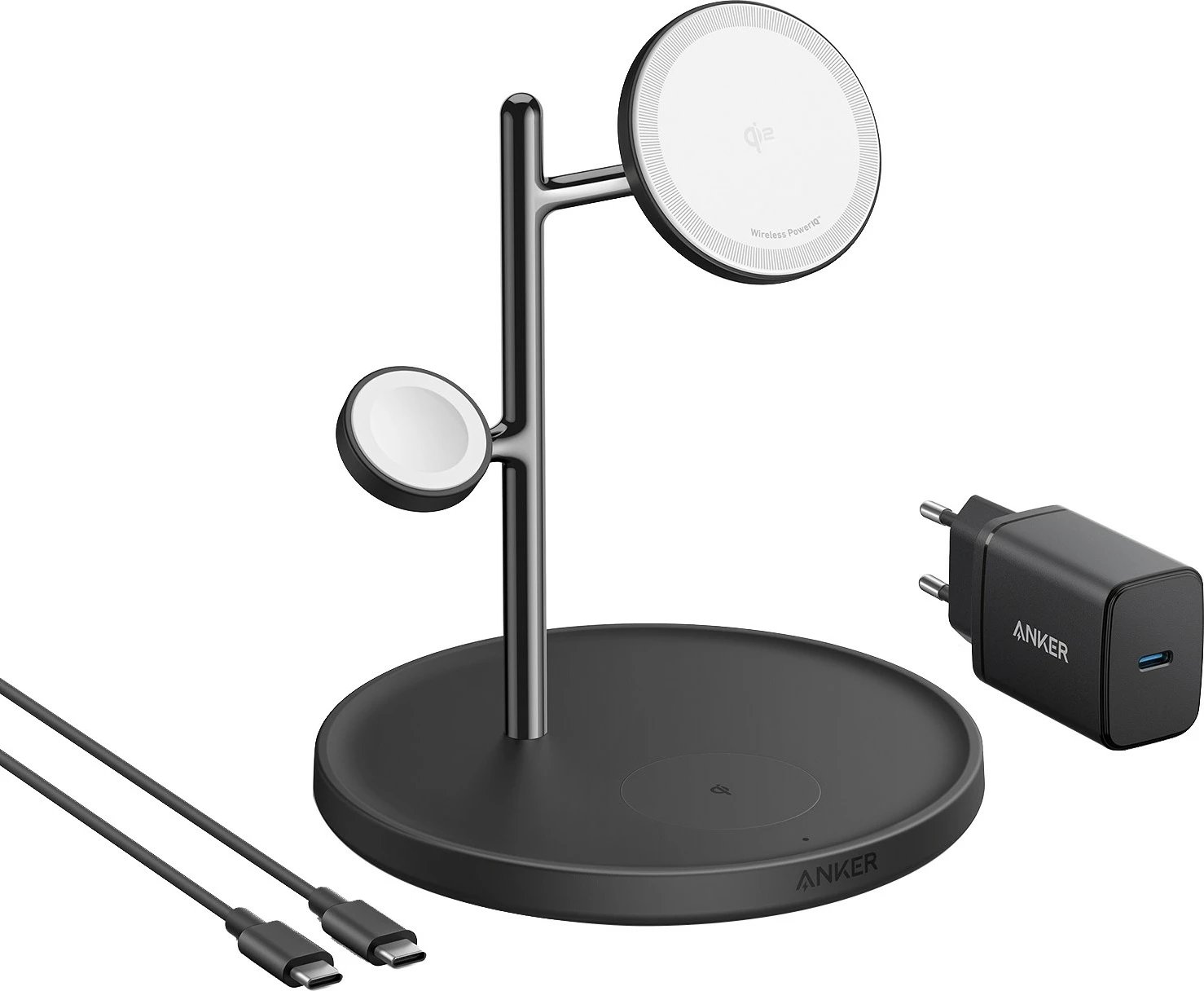 Stacion karikimi Anker MagGo, USB, Karikim pa tela, Ngjyrë e zezë