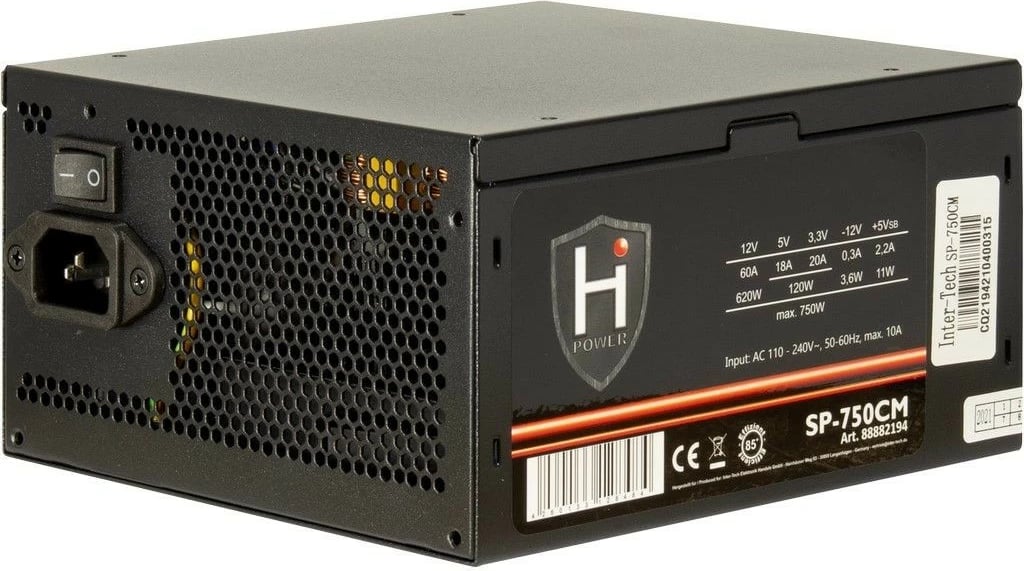 Furnizues energjie Inter-Tech HiPower SP-750CM, 750W, Semi-Modular, ATX, i zi