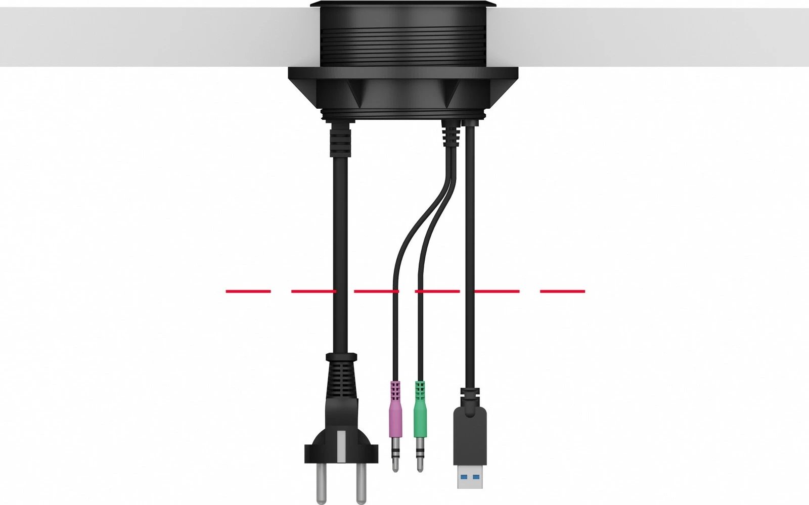 Hub desktop IcyBox IB-HUB1430, 4x USB 3.0, audio in/out, prizë 220V, zi