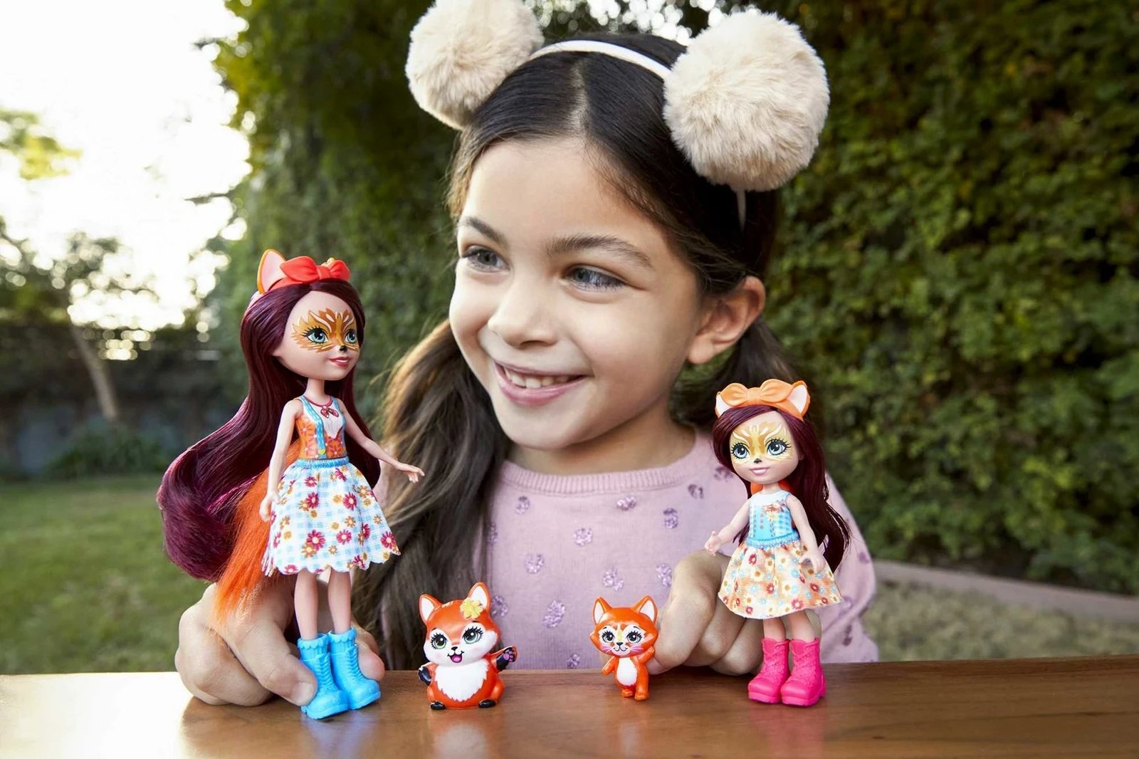 Lodra Enchantimals MATTEL, Felicity Fox & Flick, Feana Fox, Set me 2 kukulla, Shumëngjyrëshe