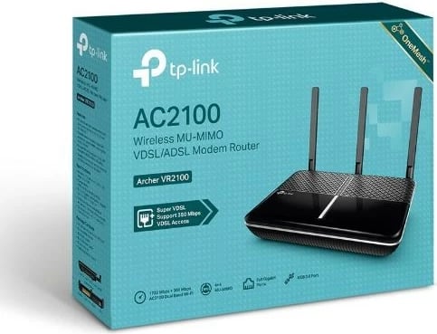 Router TP-LINK Archer VR2100, wireless VDSL/ADSL, 4 porta LAN, 1 USB, i zi