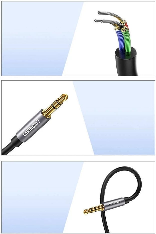 Kabllo zgjatues AUX UGREEN 40675, mini jack 3.5 mm, 2 m, Blu