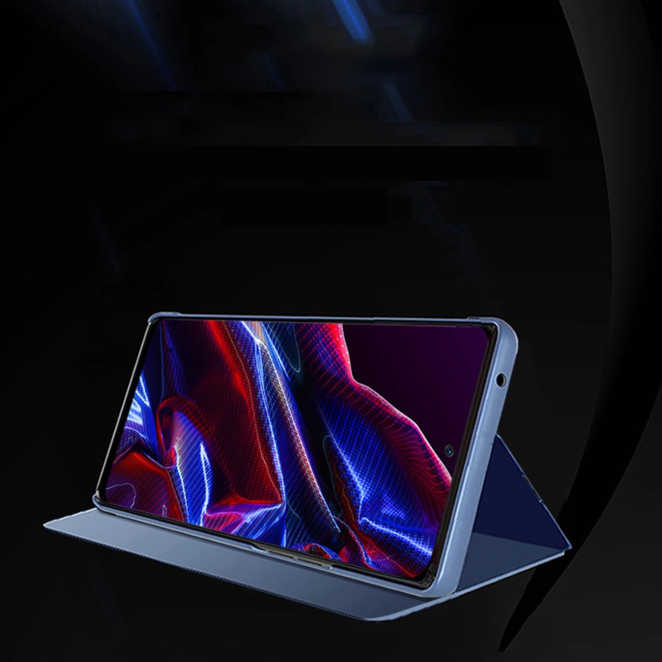 Mbështjellës Hurtel Clear View Case për Xiaomi Redmi Note 12 Pro / Poco X5 Pro 5G, me flap, i zi