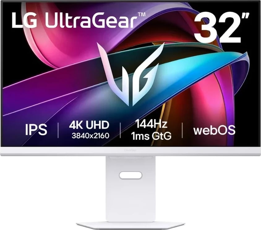Monitor LG UltraGear G8 10SA, 32", IPS, 4K UHD, 144Hz, i bardhë