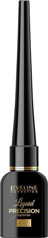 Eyeliner i lëngshëm Eveline Cosmetics Liquid Precision Liner 2000 Procent, e zezë mat, 4ml