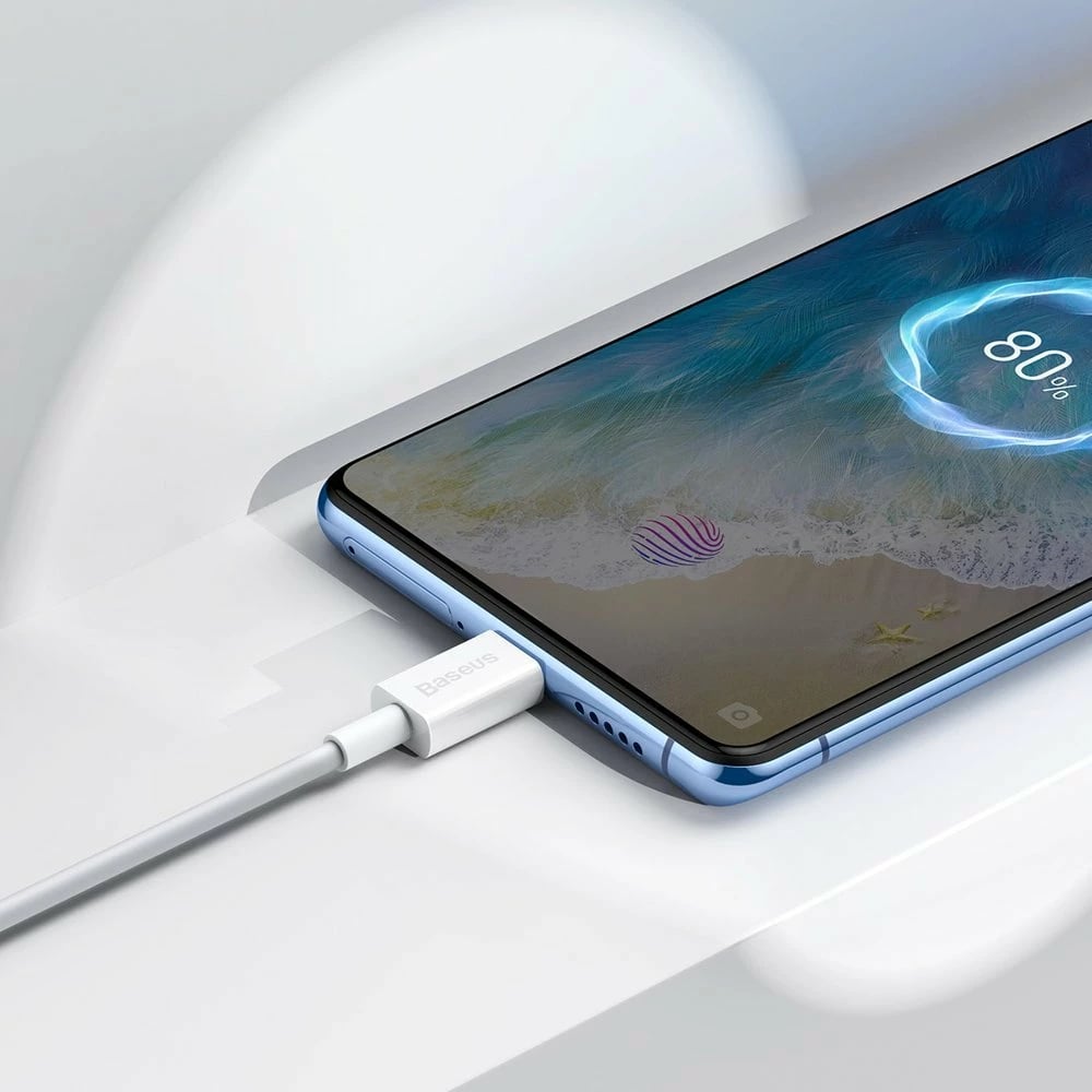 Kabllo Baseus Superior CAMYS-02, USB-A në micro USB, 1m, Bardhë