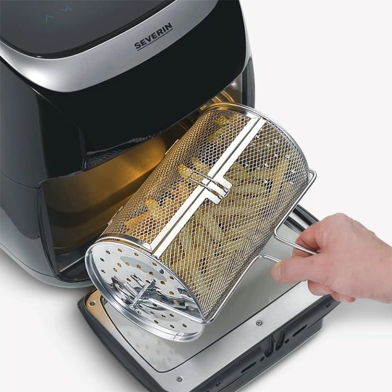Fritezë me ajër të nxehtë Severin FR2446, 11L, LED, 2000W, e zezë/argjendtë