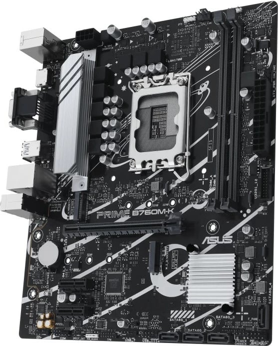 Pllakë amë ASUS PRIME B760M-K, Intel, LGA 1700, DDR5, 96 GB