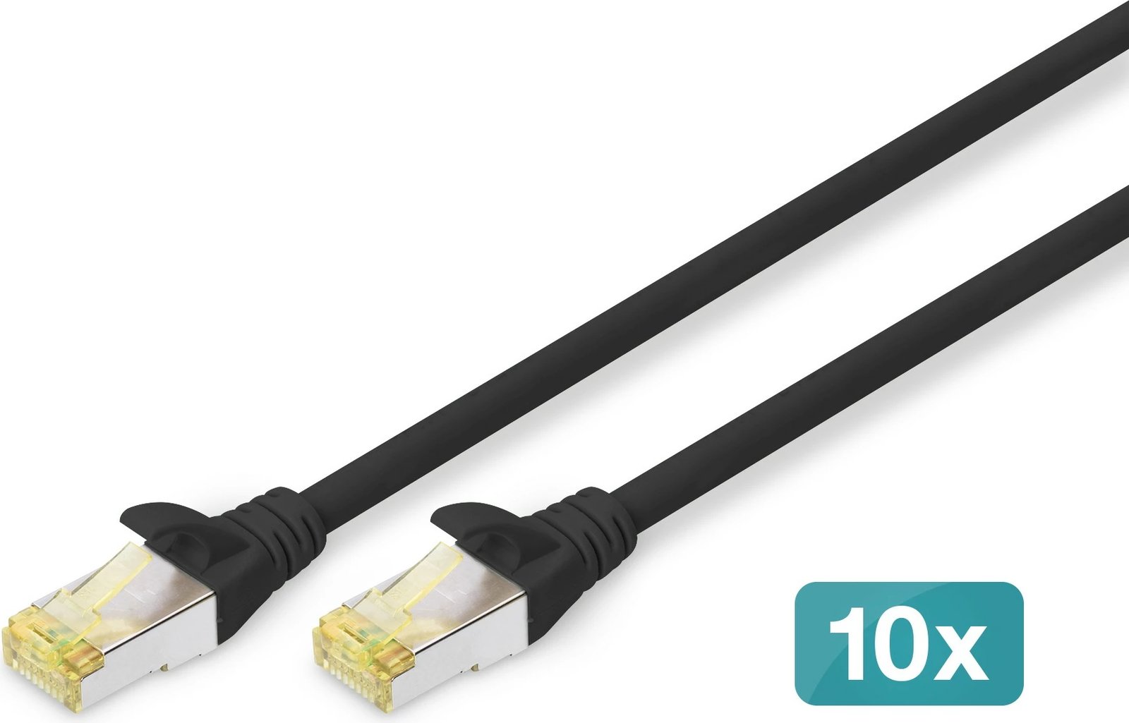 Kabllo rrjeti Digitus Cat6a S/FTP, 5m, set 10 copë, RJ-45, e zezë