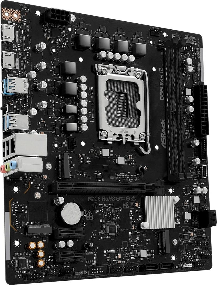 Pllakë amë ASRock B860M-H2, LGA 1851, micro ATX, DDR5, e zezë