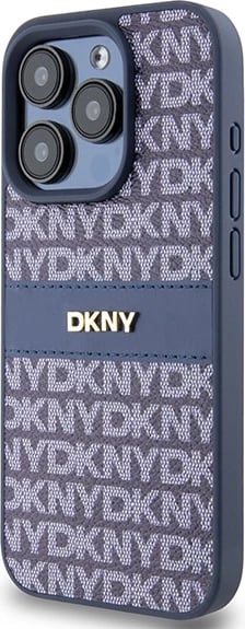 Mbështjellës DKNY Mono Stripe & Metal Logo për iPhone 15 Pro, Kaltër